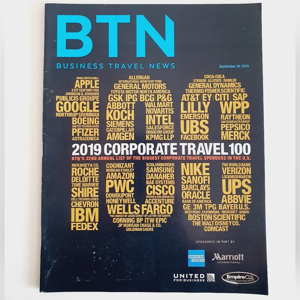 BTN Business Travel News Magazine September 30, 2019 - Corporate Travel 100 USA